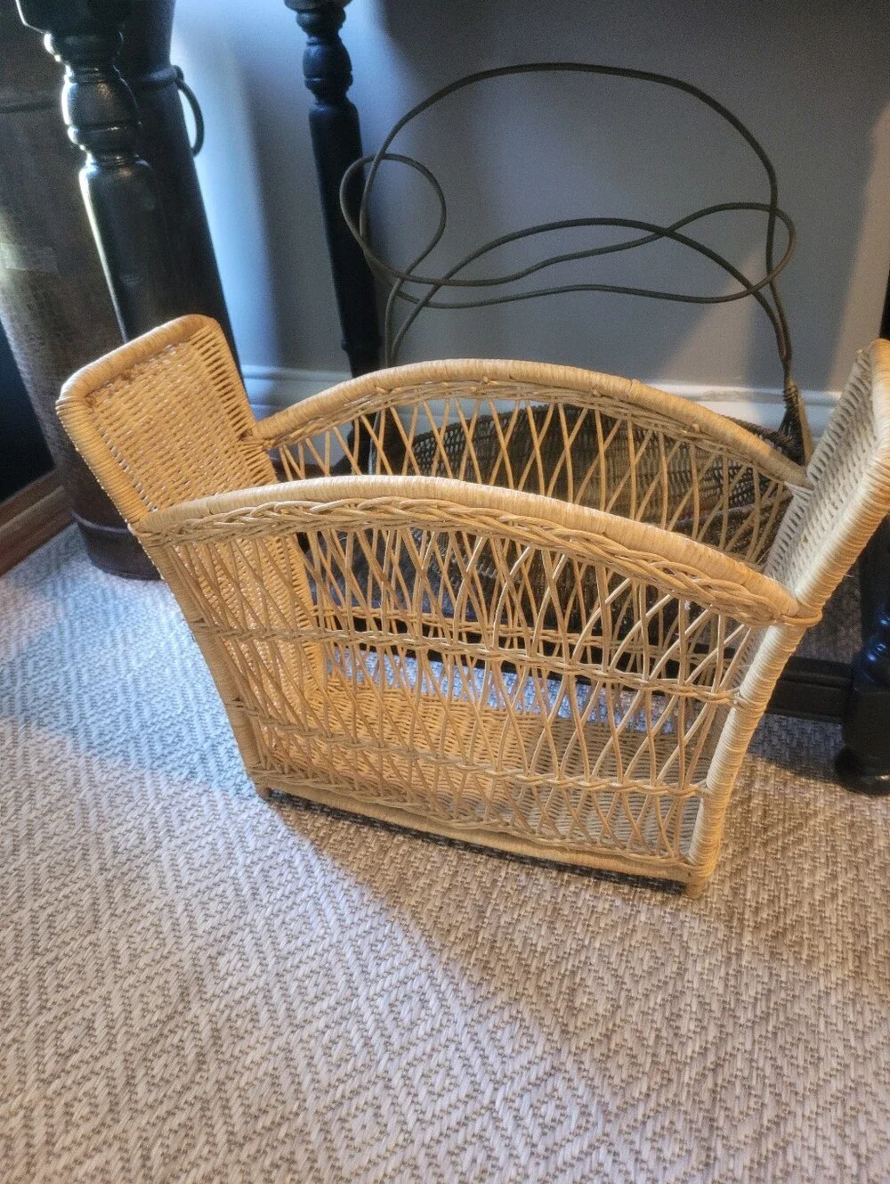 Natural Wicker Magazine Rack - Natural Color. Versatile Multiple Uses In Home